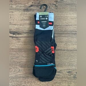 Stance Performance Feel 360 3 Pack Crew Socks Black Gray Navy size mens M